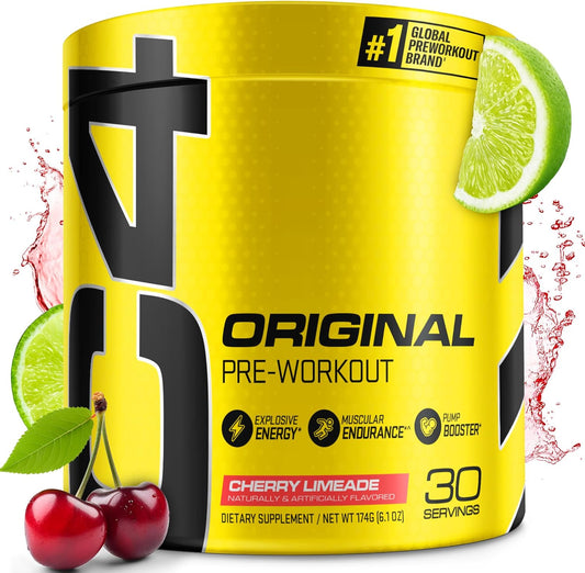 Cellucor C4 Original Cherry Limeade Pre Workout Powder - Sugar Free Energy with Vitamin C for Immune Support - 30 Servings