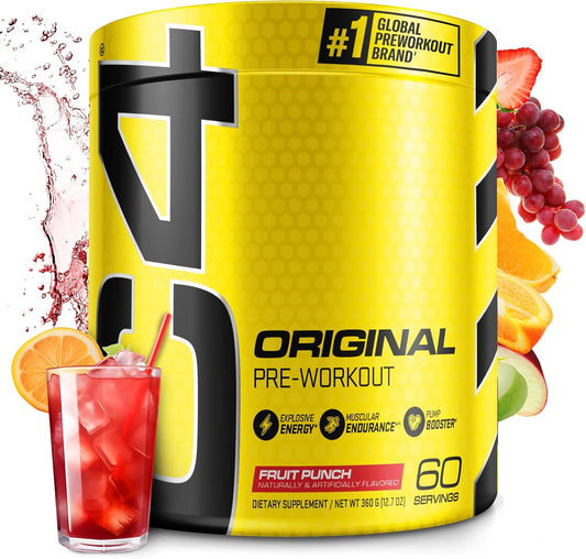 Cellucor C4 Original Fruit Punch Pre Workout Powder - Immune Support with Vitamin C - Sugar Free Energy for Men & Women - 60 Servings