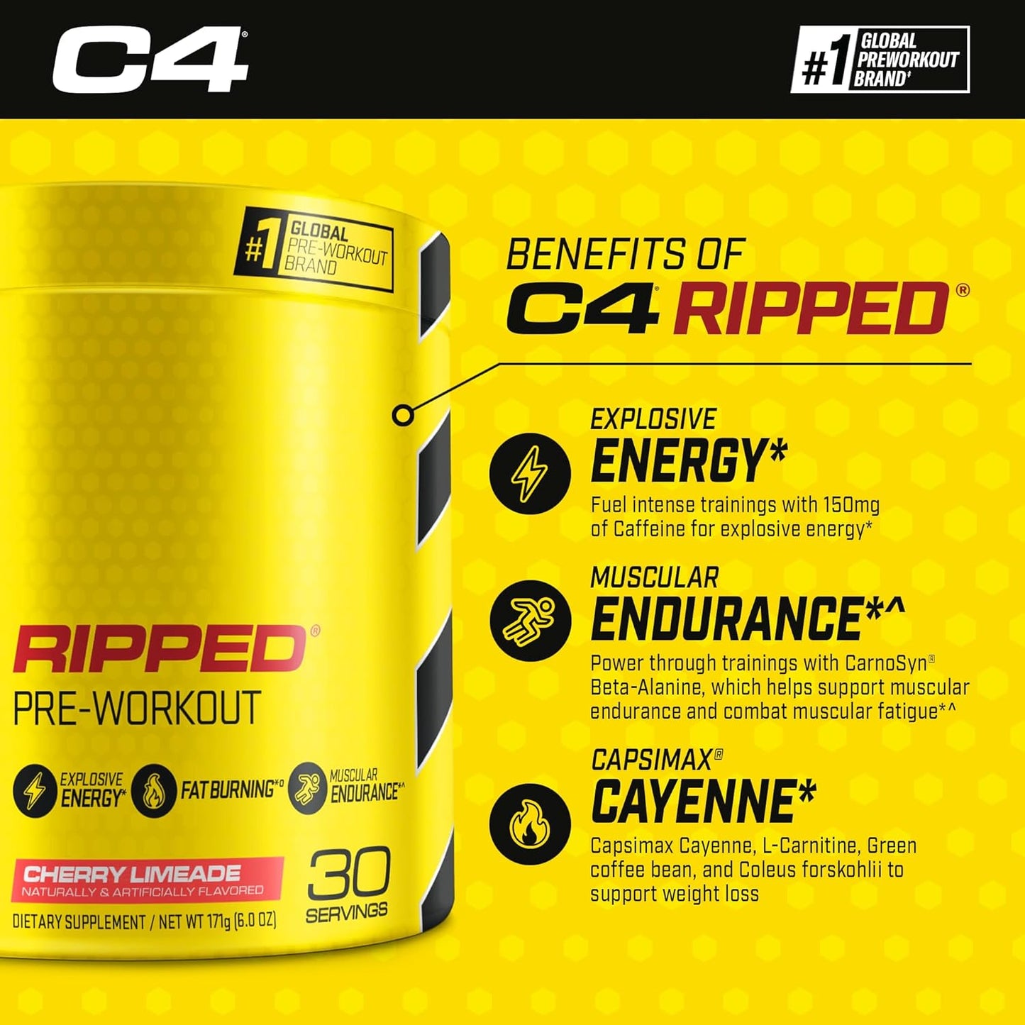 Cellucor C4 Ripped and SuperHD Thermogenic Bundle - Cherry Limeade Pre Workout Powder with Capsimax and Green Tea Extract - 30 Servings + 60 Servings