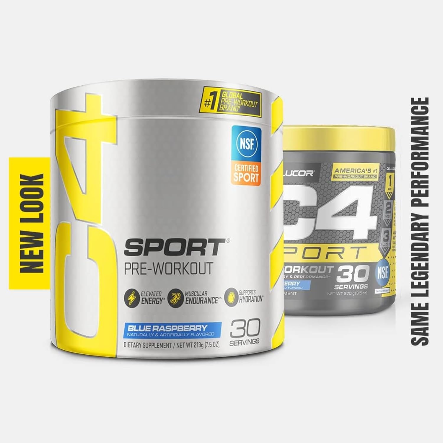 Cellucor C4 Sport Blue Raspberry Pre Workout Powder - NSF Certified Energy Blend with Creatine, Caffeine, and Beta-Alanine - 30 Servings