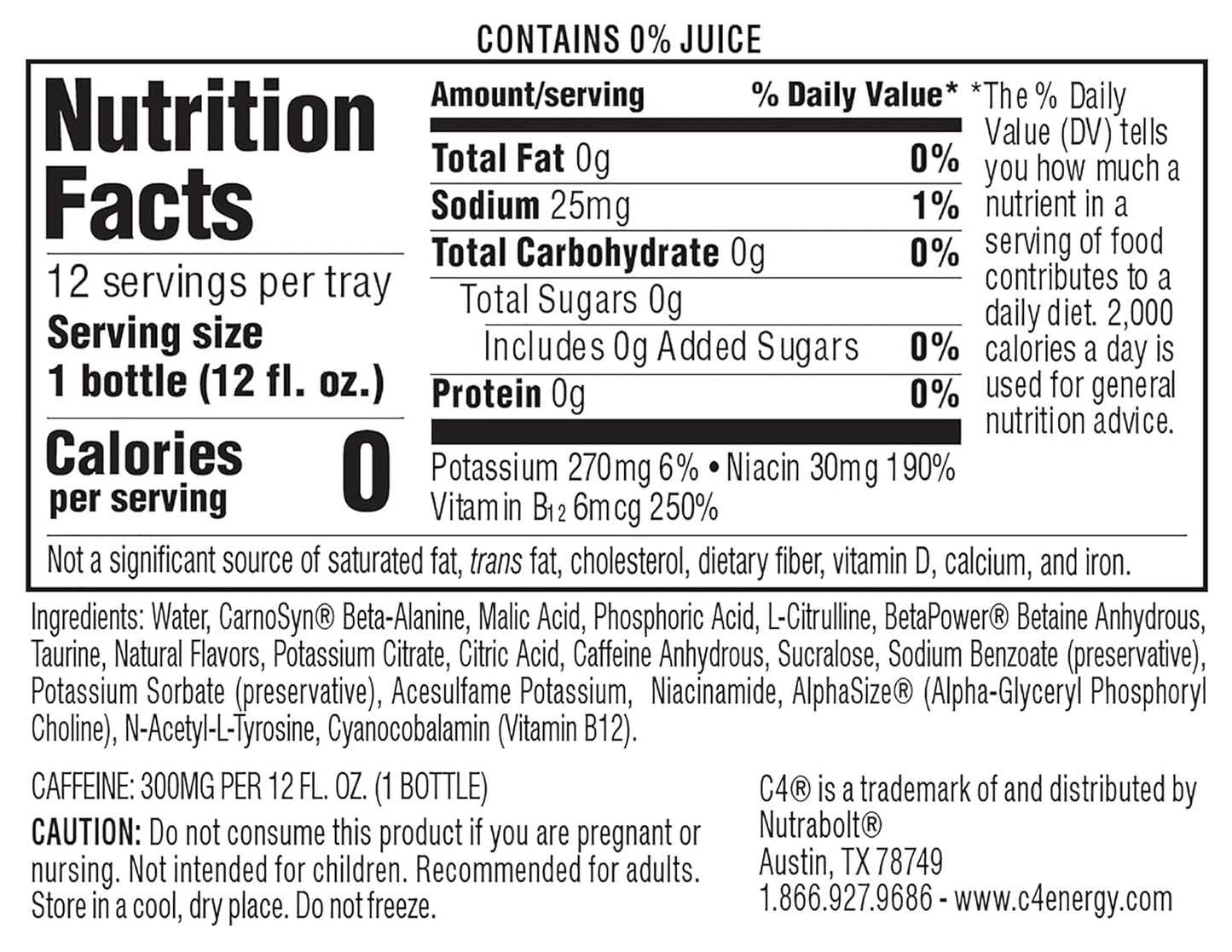 Cellucor C4 Ultimate Non-Carbonated Energy Drink with Zero Sugar, Pre Workout + Beta Alanine, 12 Fl Oz (Pack of 12)