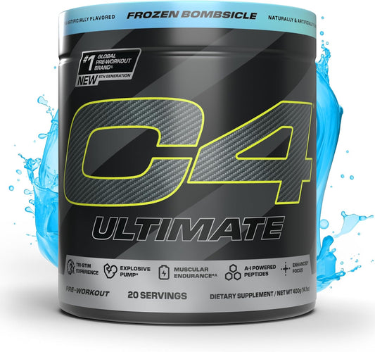 Cellucor C4 Ultimate Pre Workout Powder - Sugar Free Energy Supplement - 300mg Caffeine + TeaCrine + Dynamine + Creatine - Freedom Bombsicle, 20 Servings