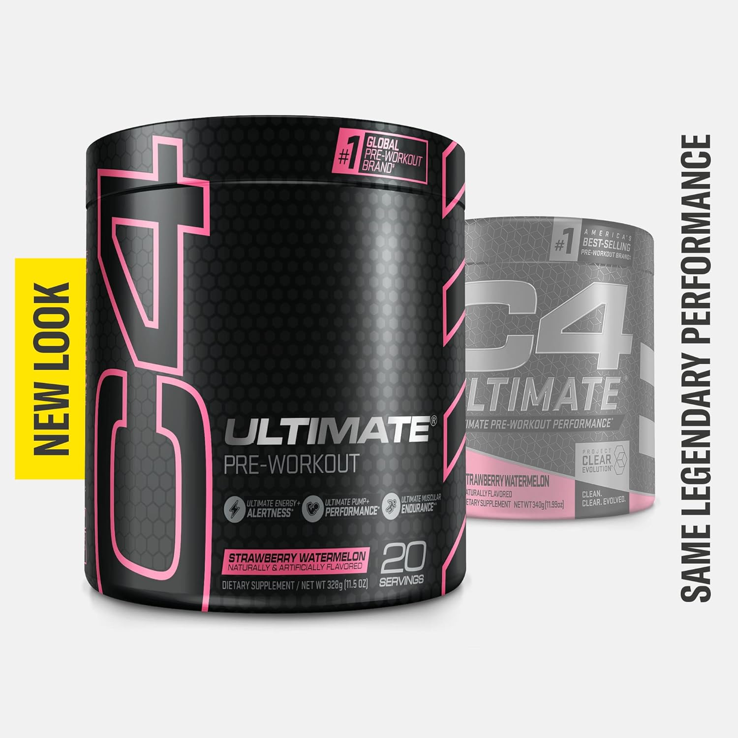 Cellucor C4 Ultimate Watermelon Pre Workout Powder - Sugar Free Energy Supplement for Men & Women - 300mg Caffeine - 3.2g Beta Alanine - 2 Patented Creatines - 20 Servings