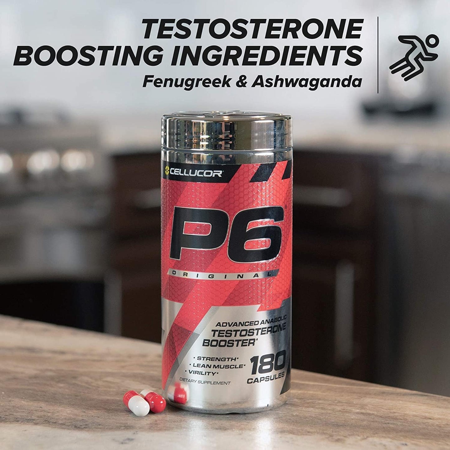 Cellucor P6 Original: Ultimate Men's Anabolic Strength & Muscle Support, Energy Boost, 120 Capsules