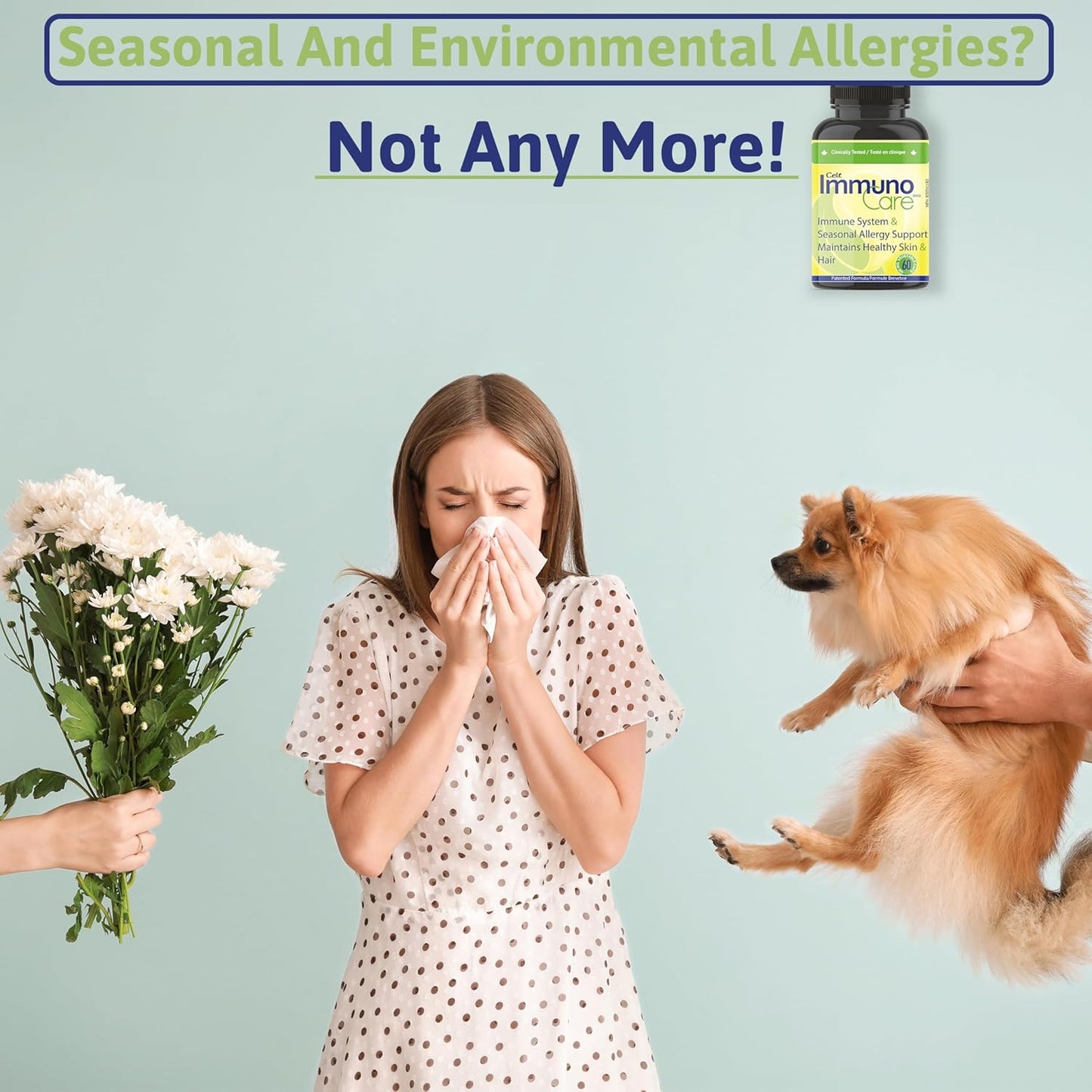 Celt Immunocare 60 V-Caps - Powerful Seasonal Allergy Blend - Immunity Support for Adults - Cholesterol Regulator - Ultra Strength Plant Sterols - 7 Key Immune-Boosting Ingredients