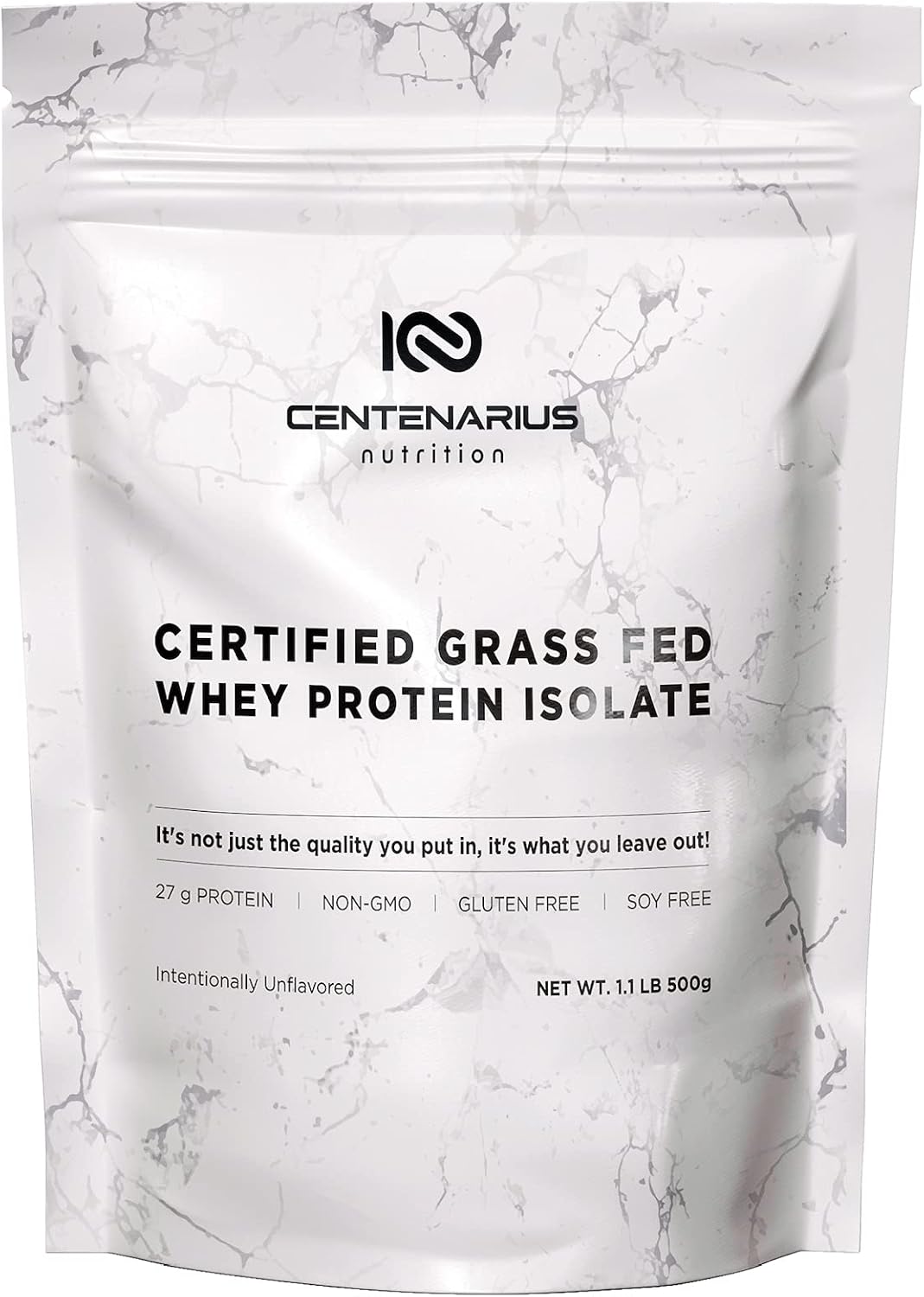 Centenarius Nutrition Grass Fed Whey Protein Isolate Powder - Natural Amino Acids for Muscle Growth & Recovery - Cold-Filtered, No Additives - Unflavored