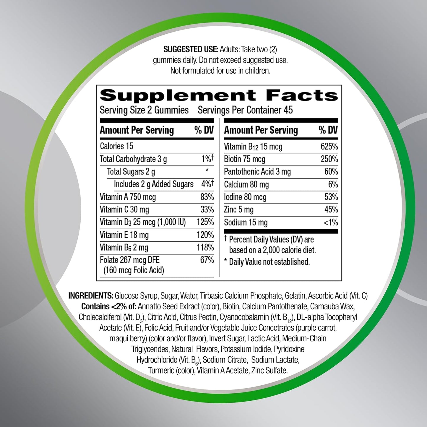 Centrum MultiGummies Gummy Multivitamin for Adults 50 Plus - 90 Count, Assorted Fruit Flavor with Calcium, Zinc, Vitamins B & D