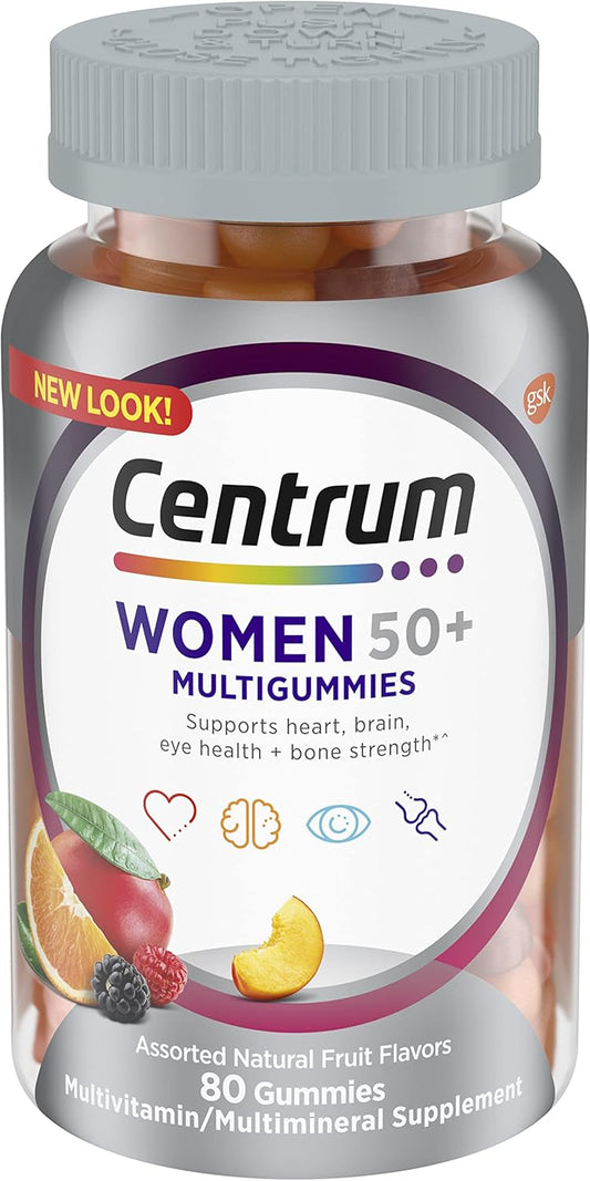 Centrum MultiGummies Women 50+ with Vitamin D3, B6, B12 - 80 Count