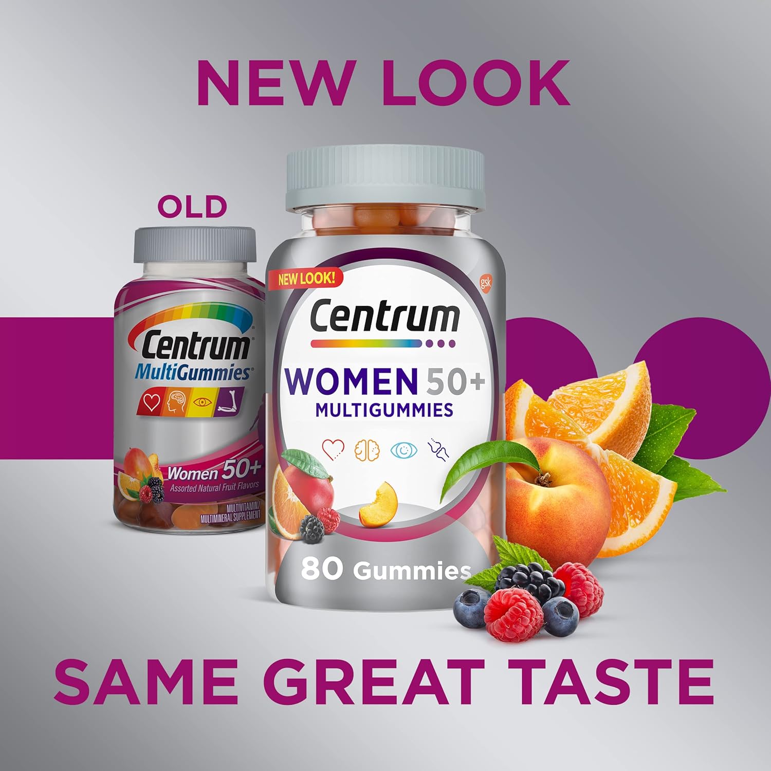 Centrum MultiGummies Women 50+ with Vitamin D3, B6, B12 - 80 Count