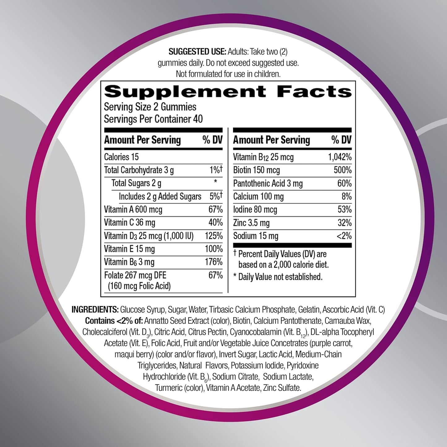 Centrum MultiGummies Women 50+ with Vitamin D3, B6, B12 - 80 Count