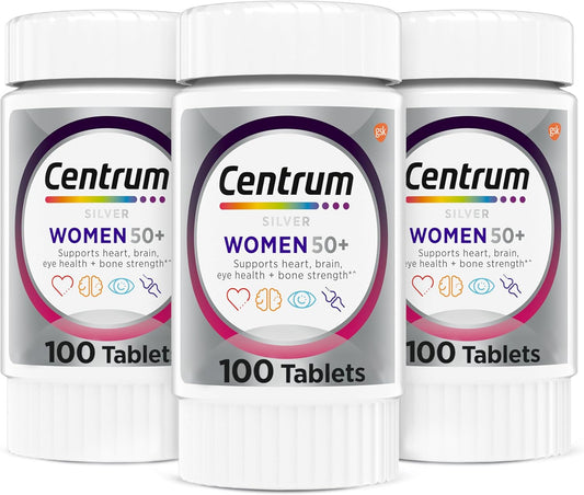Centrum Silver Women's Multivitamin 50 Plus with Vitamin D3, B Vitamins, Calcium & Antioxidants - 300 Count, Gluten Free & Non-GMO
