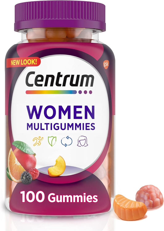 Centrum Women's Multivitamin Gummies - Assorted Fruit Flavors, 100 Gummies
