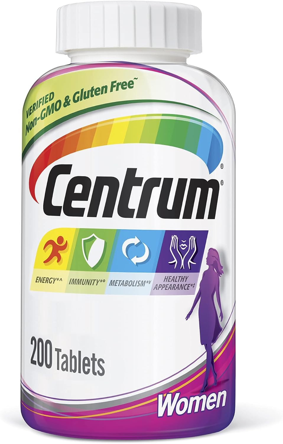 Centrum Women's Multivitamin Tablets - 200 Count with Iron, Vitamin D3, B Vitamins, and Antioxidants