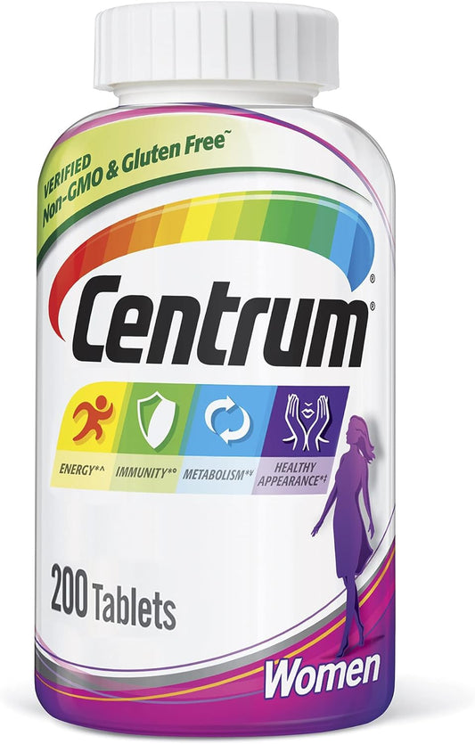 Centrum Women's Multivitamin Tablets - 200 Count with Iron, Vitamin D3, B Vitamins, and Antioxidants