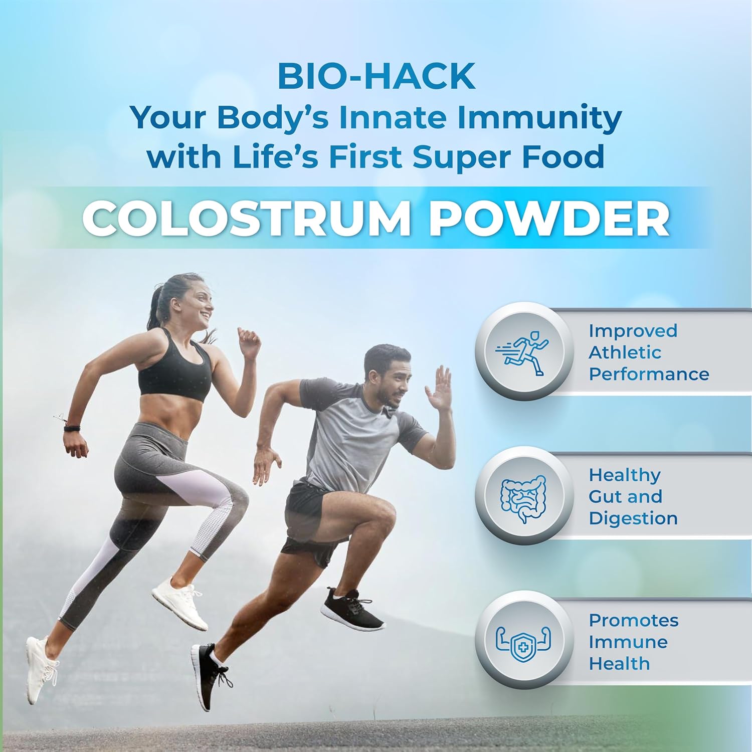 Certified Bovine Colostrum Powder Supplement for Immune Support, Gut Health, Muscle Growth - 150g Pack with High Protein & Lactoferrin
