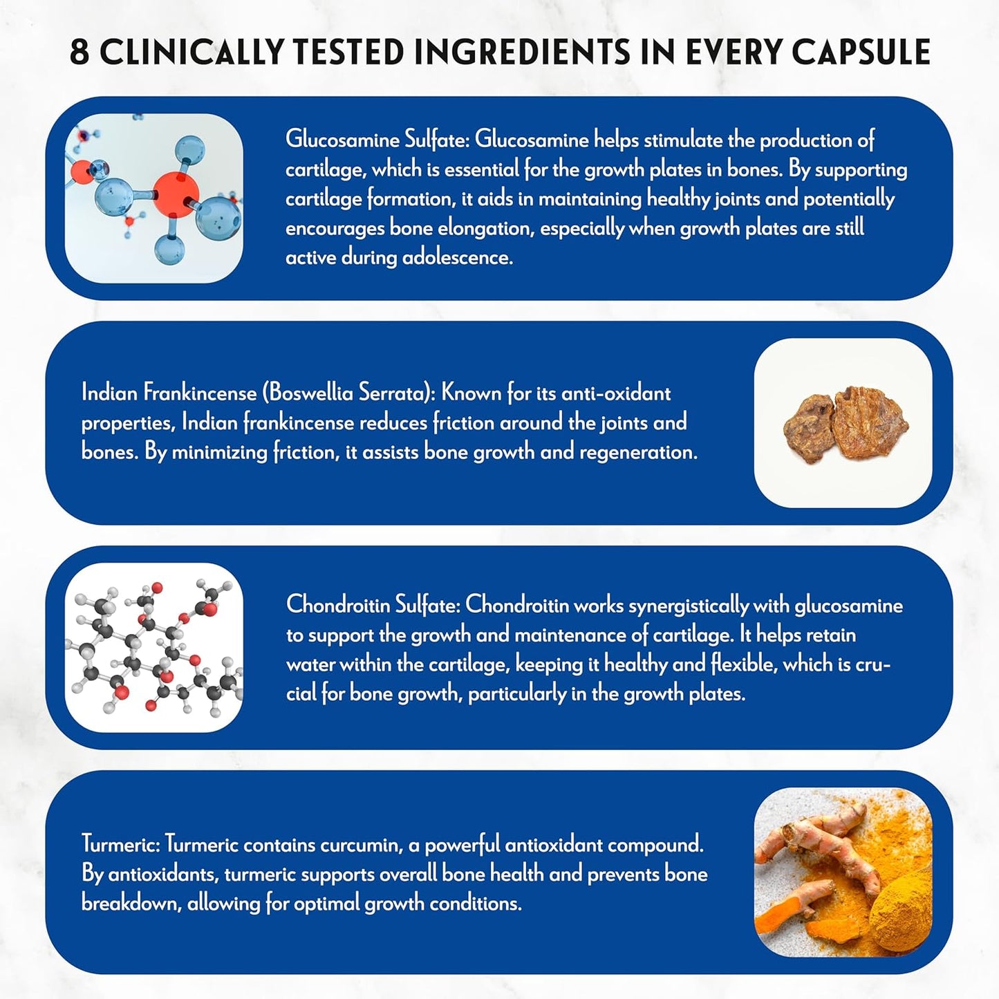 Certified Doctor-Recommended Height Growth Supplement with Clinically Tested Ingredients - 60 Capsules for Teens, Kids & Adults
