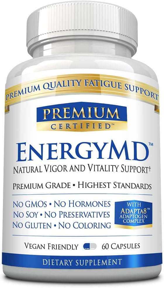 Certified EnergyMD Premium Vitamin B Blend with Adaptogenic Complex and Piperine for Fast Absorption - All Natural Energy Booster - 60 Capsules - Non-GMO, Vegan - Made in USA