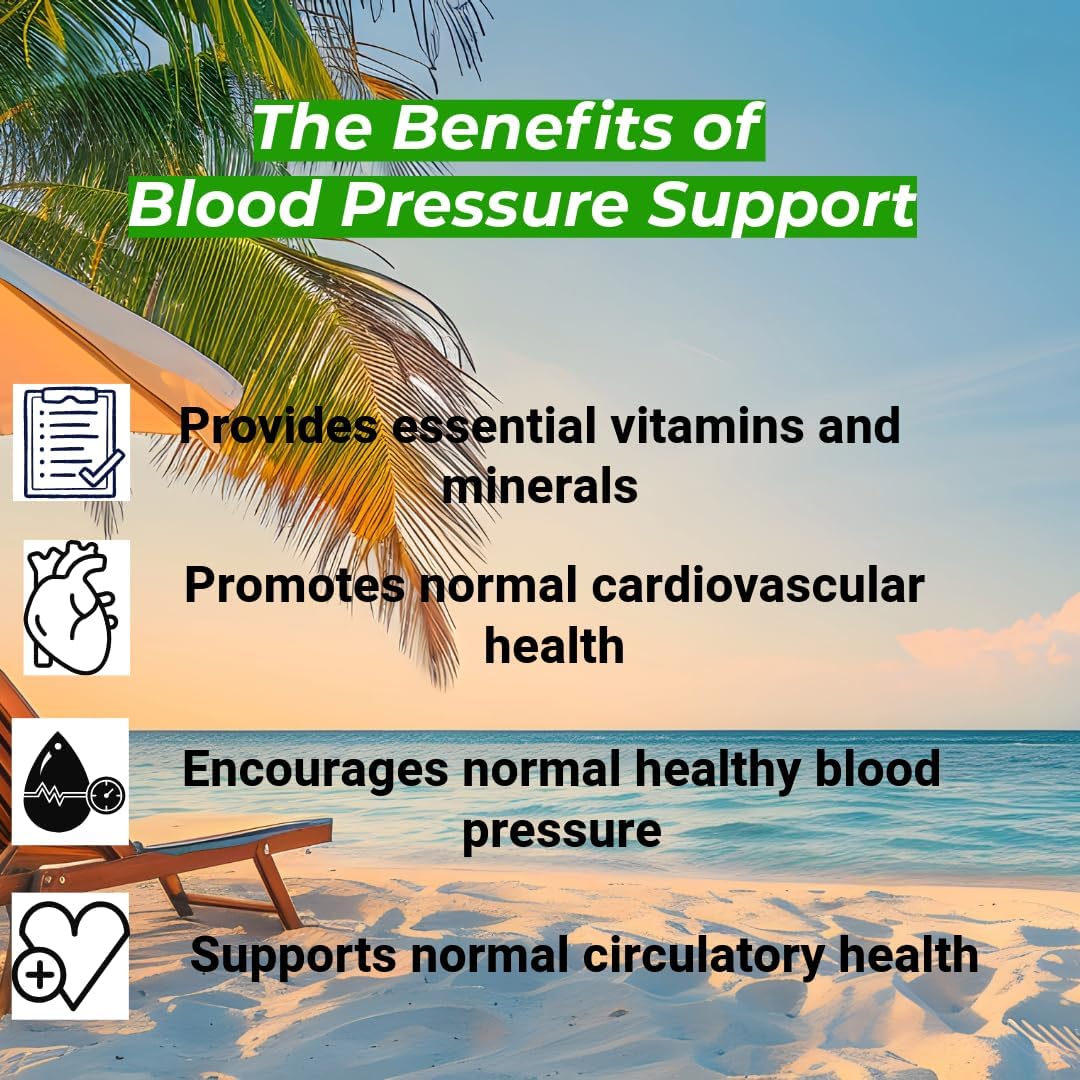 Certified Halal Halalways Blood Pressure Support Supplement with Garlic, Hawthorn, Green Tea, & Hibiscus for Healthy Hypertension