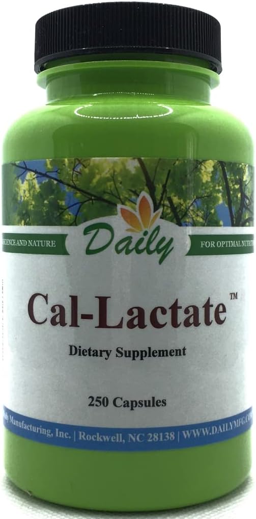 Certified Kosher Daily Calcium-Lactate™ Supplement - 250 Capsules for Daily Manufacturing