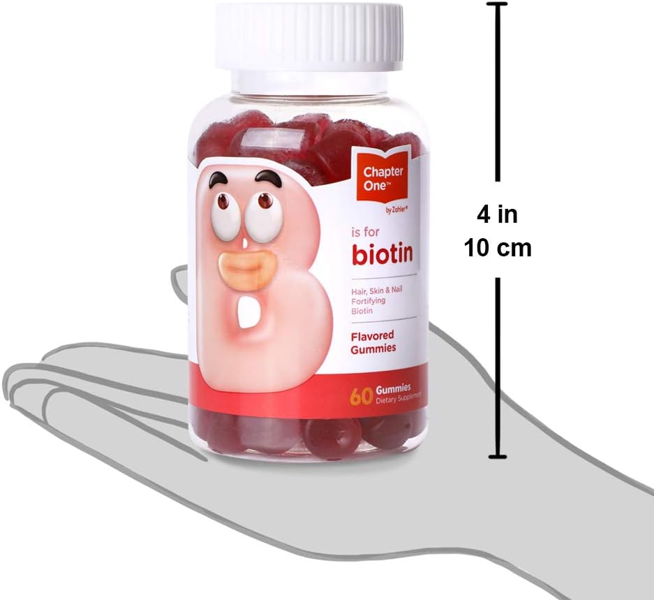 Certified Kosher Zahler Chapter One Biotin Gummies for Strengthening Hair, Skin, and Nails - 60 Flavored Gummies