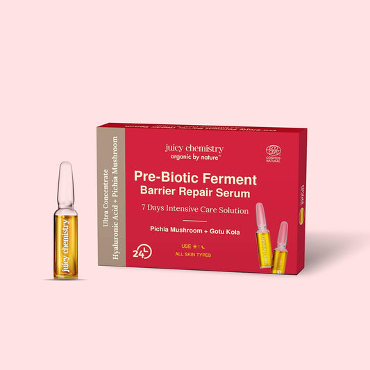 Certified Natural Juicy Chemistry Prebiotic Ferment Face Serum with Gotu Kola and Hyaluronic Acid for Barrier Repair (14ml)