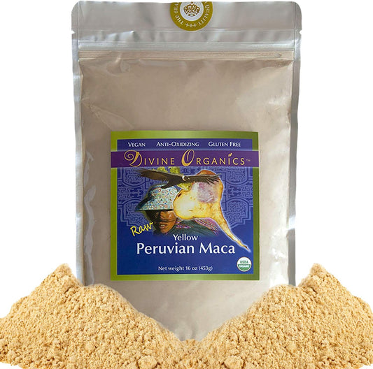 Certified Organic 16oz Maca Powder - Raw Vegan Gluten Free - Yellow Peruvian Maca Root - Antioxidant Rich