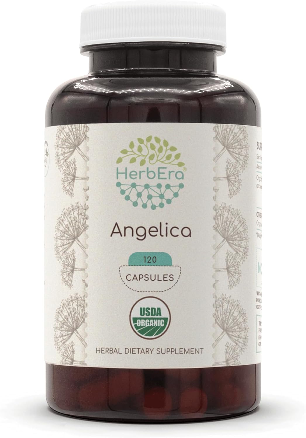 Certified Organic Angelica Herbal Supplement - 120 Vegetarian Capsules
