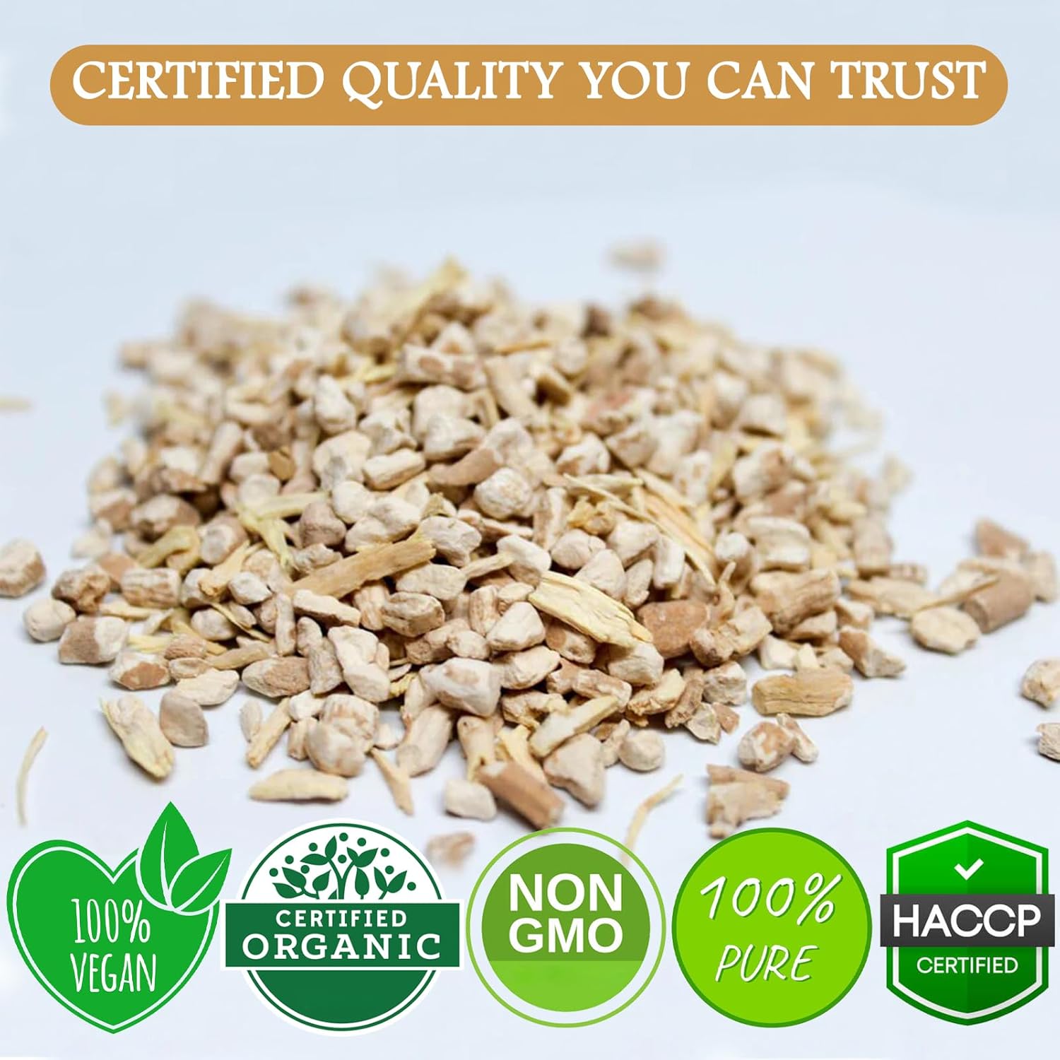 Certified Organic Ashwagandha Root 4oz - Cut & Sifted | Non-GMO & Non-Irradiated | Ideal for Tea, Tinctures & Adaptogenic Wellness | Men & Women