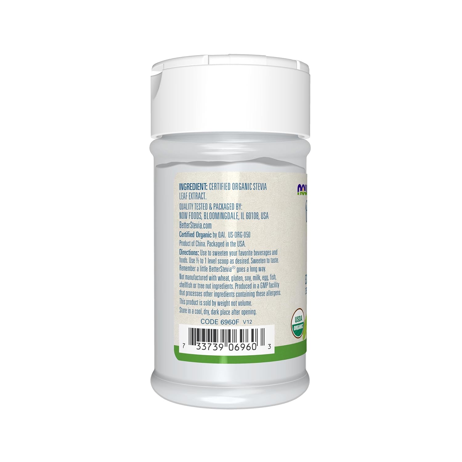 Certified Organic Better Stevia Extract Powder - Zero-Calorie Sweetener - Non-GMO - 1oz - Pack of 1