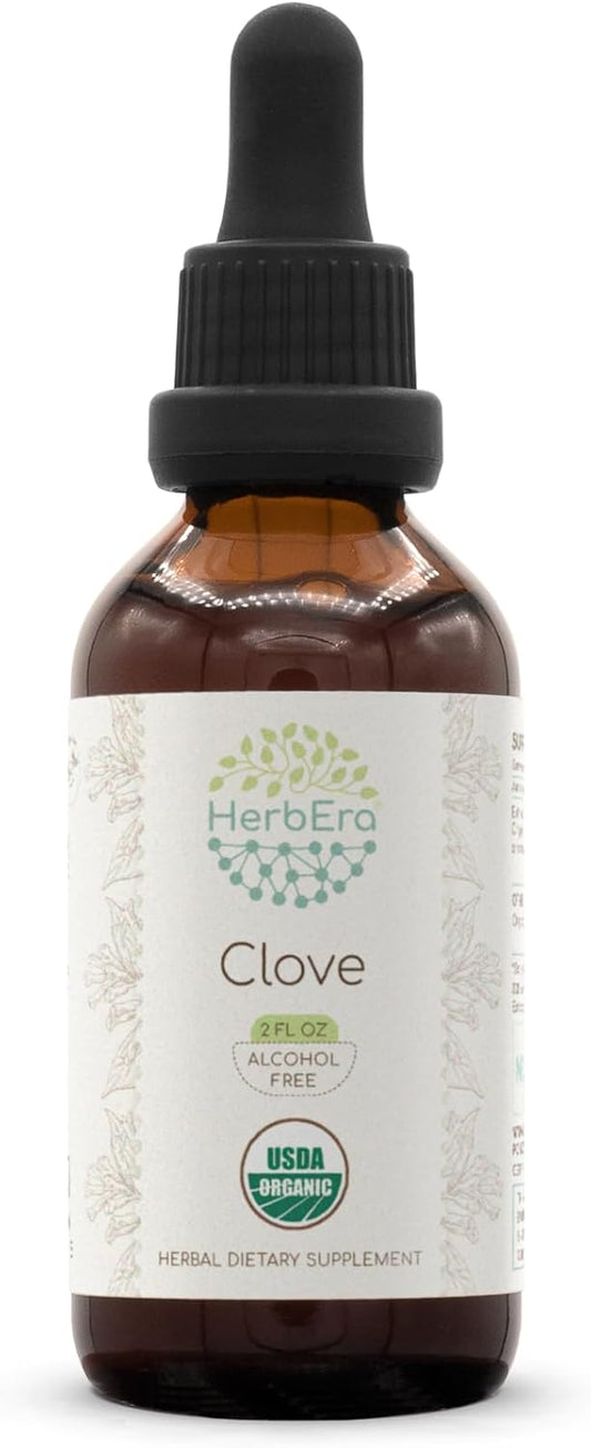 Certified Organic Clove Tincture | Alcohol-Free Herbal Extract Drops for Immune System Health | High-Potency USDA Organic Syzygium Aromaticum (2 fl oz)