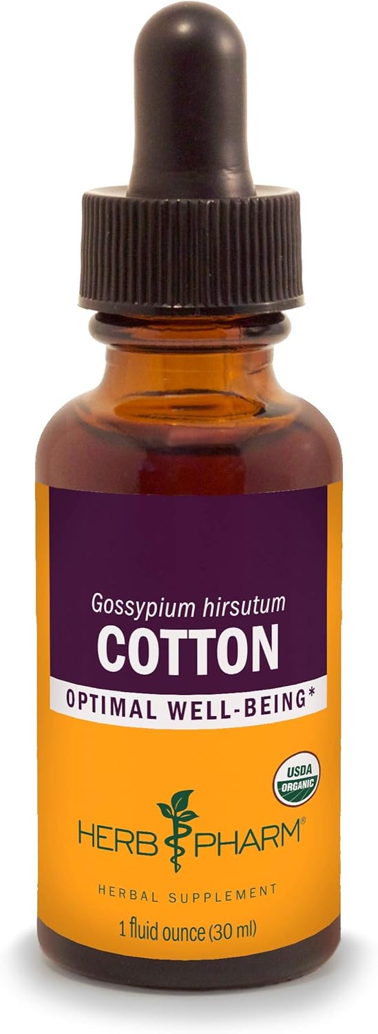 Certified Organic Cotton Root Liquid Extract by Herb Pharm - 1 Fl Oz