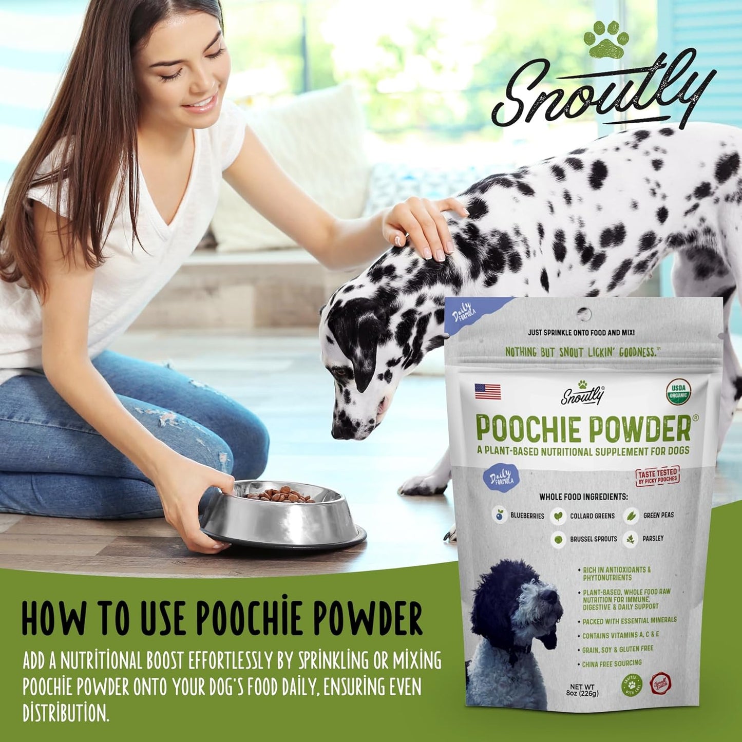 Certified Organic Dog Supplement & Multivitamin Powder for All Ages - Supports Nutrition & Digestion, RAW Superfood Formula