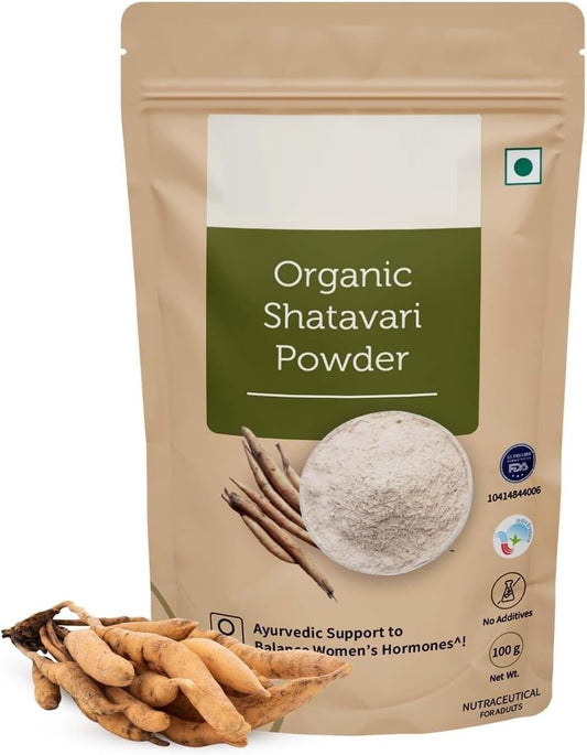 Certified Organic DURJA Shatavari Powder - Herbal Supplement for Women's Hormone Balance, Digestion, and Reproductive Health - 100g