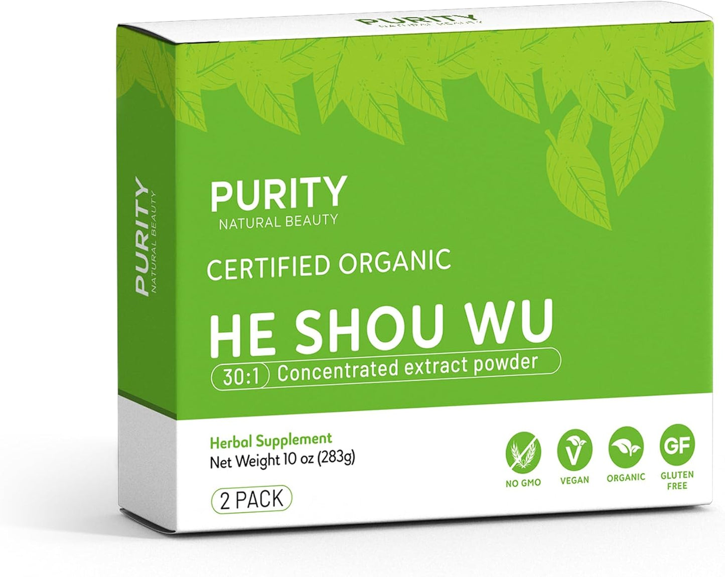 Certified Organic He Shou Wu Extract - Large 10oz Bag - 30:1 Concentrated Foti Extract - Purity Natural Beauty Fo ti He Shou Wu Organic Pack