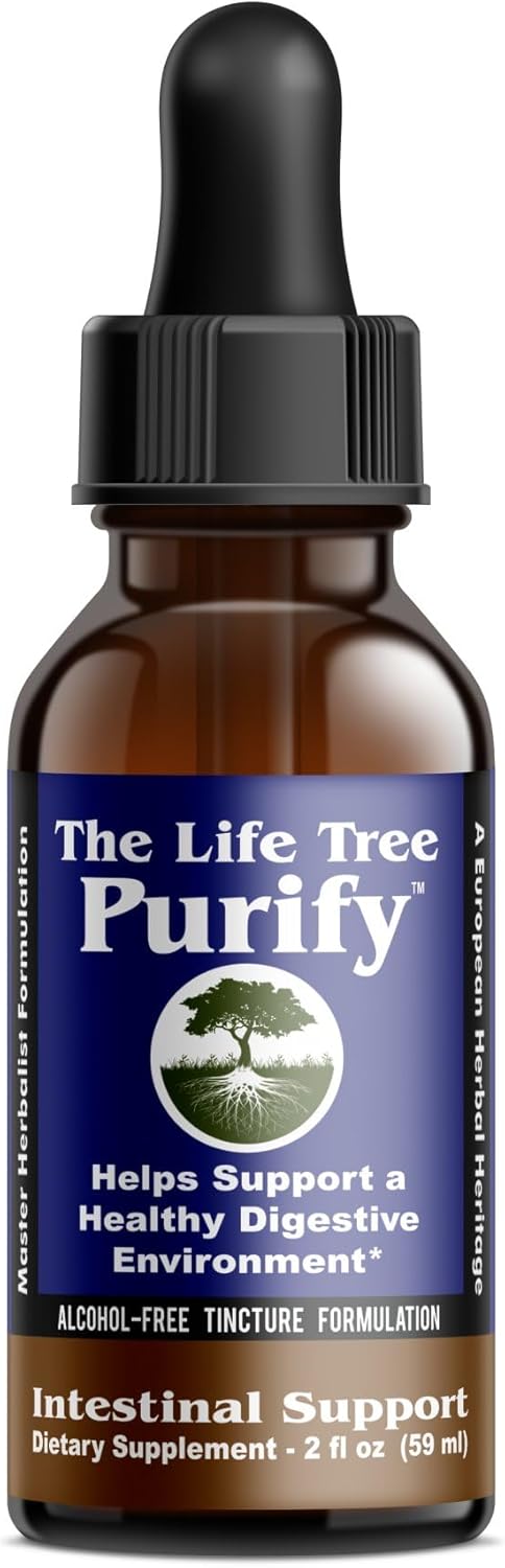 Certified Organic Intestinal Support and Microbial Cleanse Tincture - SUPTMAX Purify - 2 fl oz - No Wormwood - Humans and Pets