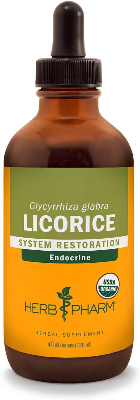 Certified Organic Licorice Liquid Extract for Endocrine System Support - 4 Ounce by Herb Pharm
