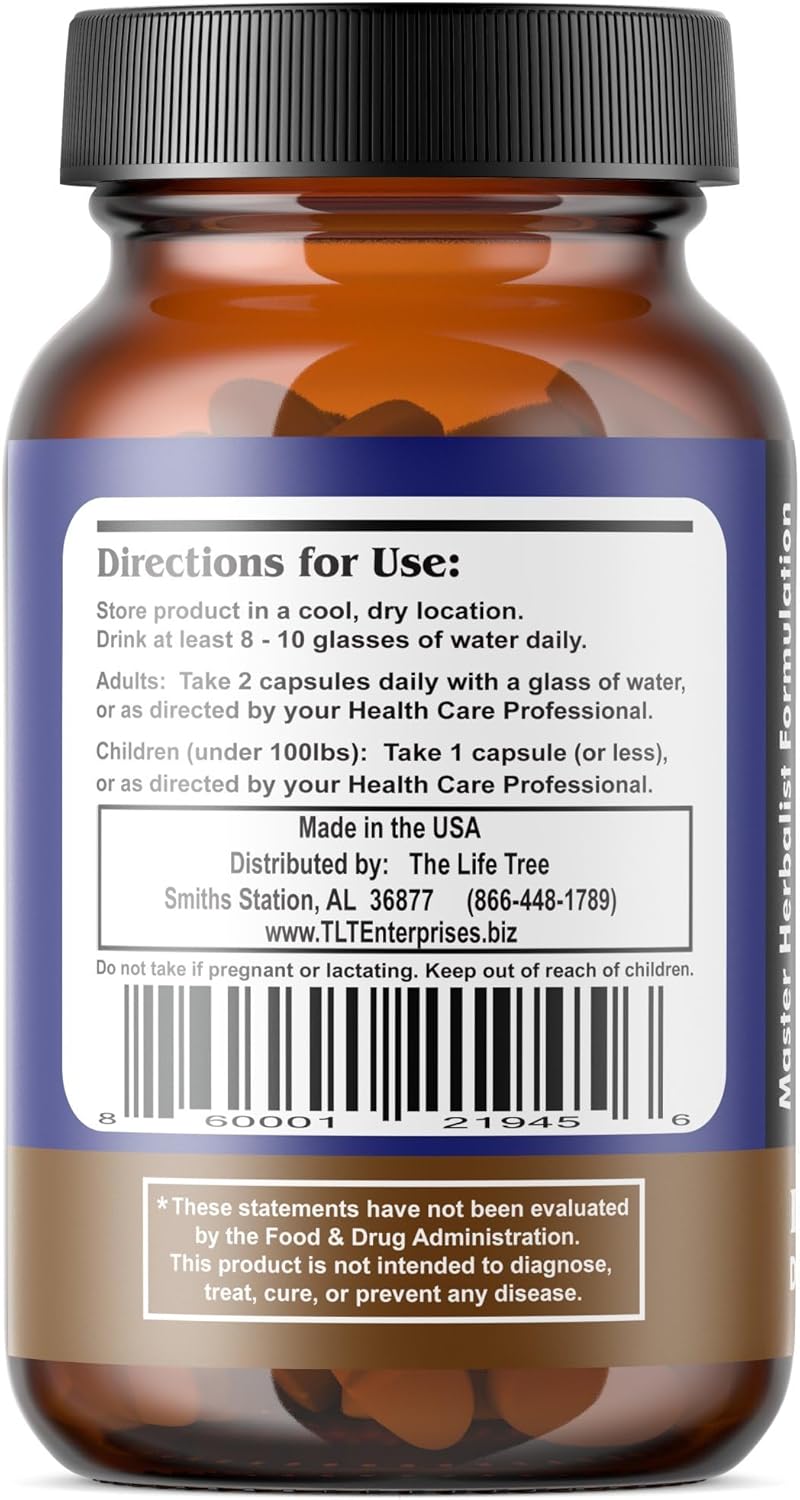 Certified Organic Life Tree Purify - Advanced Intestinal Support for Humans and Pets - 60 Veg Capsules with No Wormwood