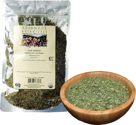 Certified Organic Moringa Oleifera Leaf Powder - Ideal for Drinks, Teas, Smoothies - 4 Ounce Pack