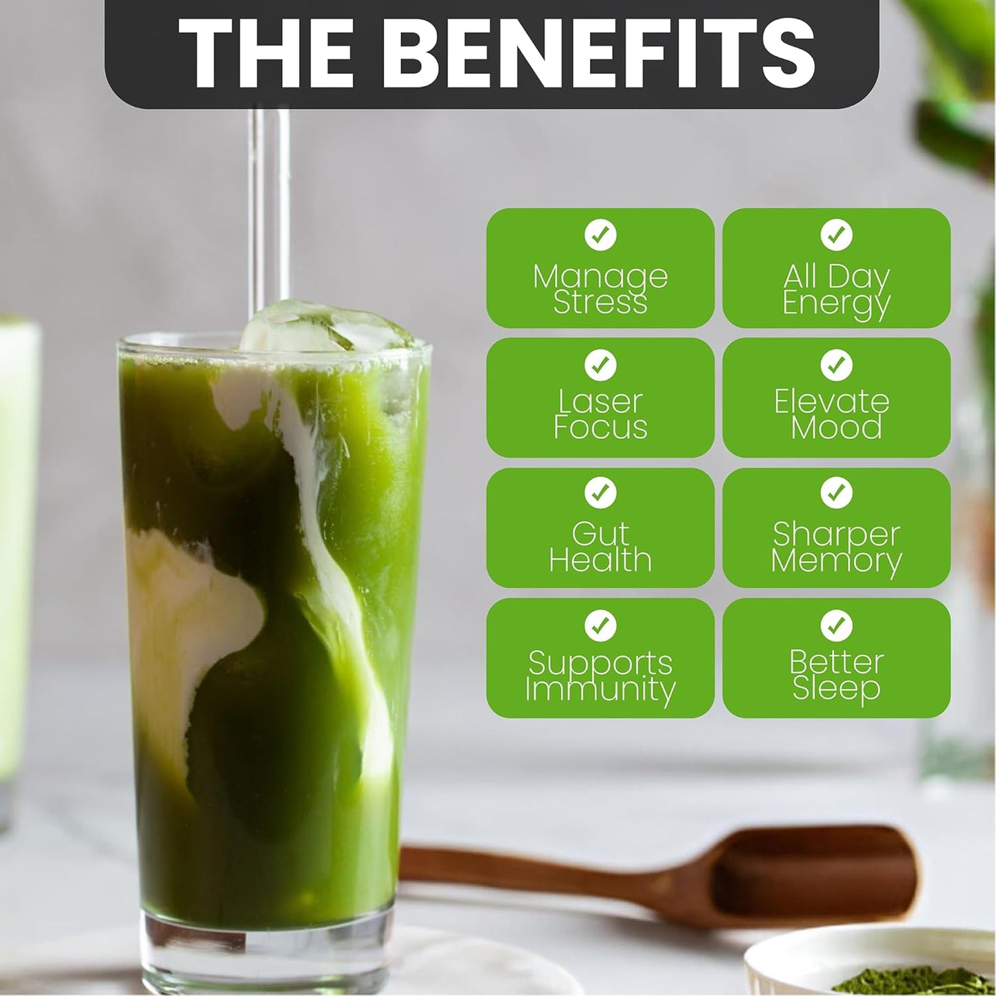Certified Organic Mushroom Matcha Powder with Grass-Fed Collagen for Focus, Digestion, and Immunity - 30 Servings