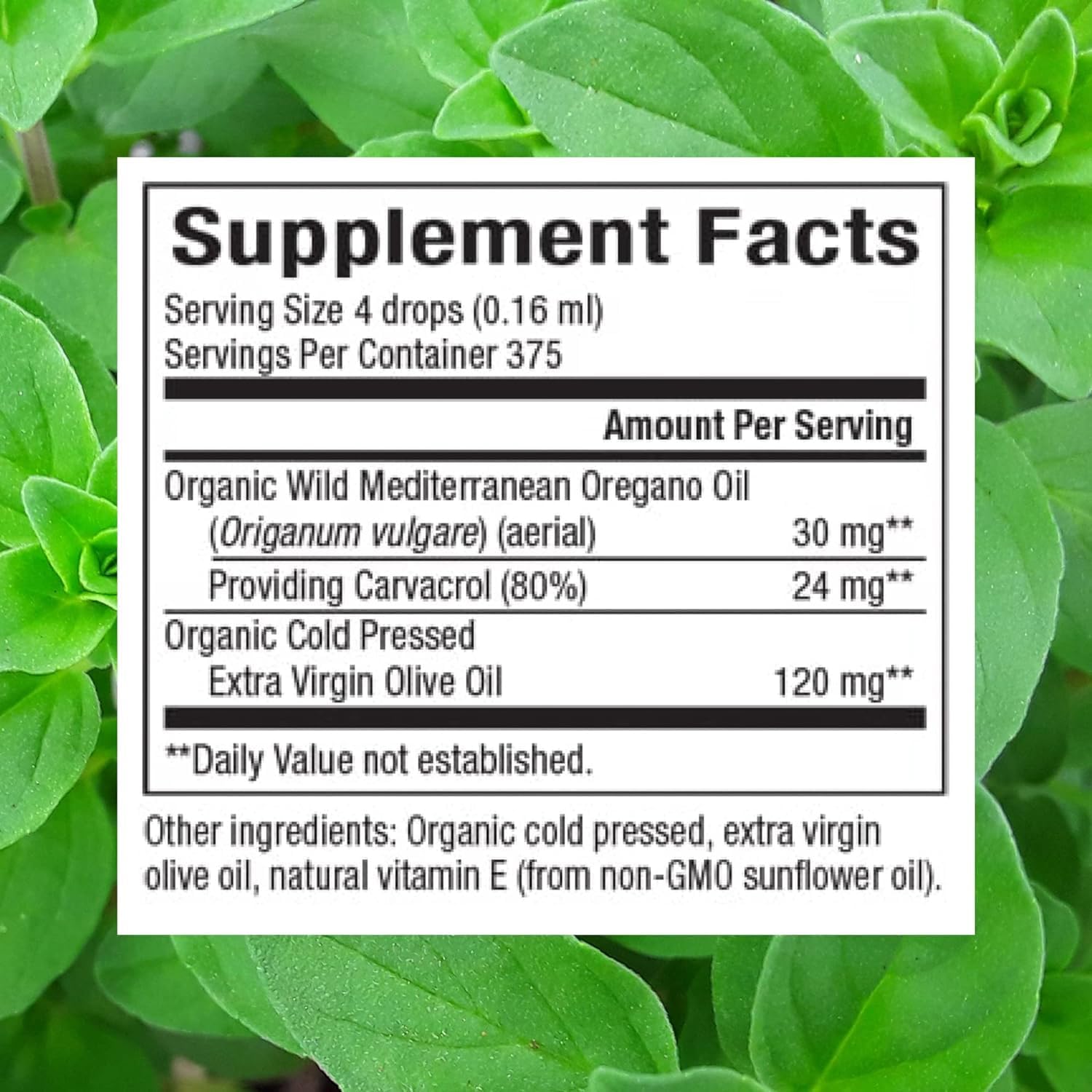 Certified Organic Oil of Oregano for Immune Support - Vegan Herbal Supplement, 2 Oz Bottle