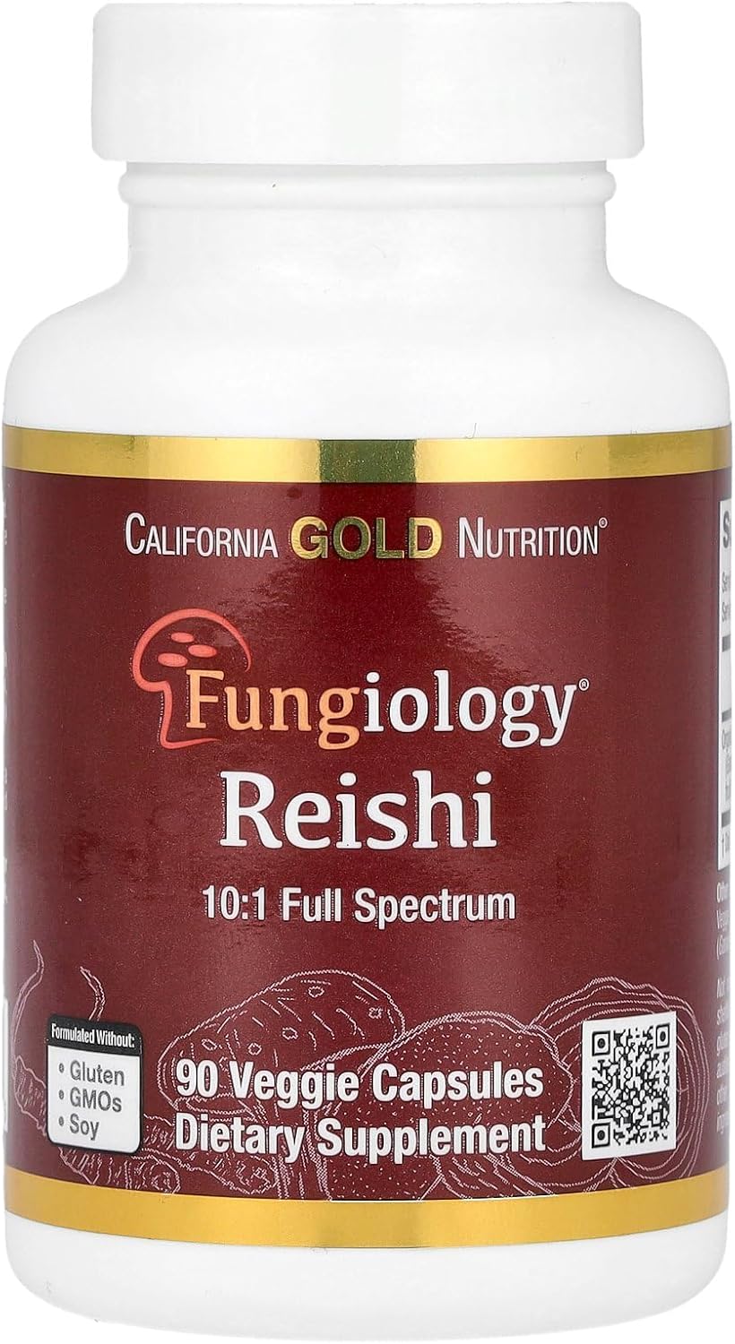 Certified Organic Reishi (Ganoderma lucidum) Veggie Capsules - 600mg, 90 Count