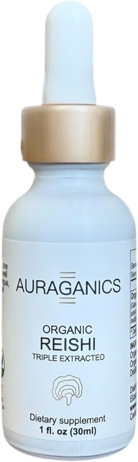 Certified Organic Reishi Mushroom Fruiting Body Tincture | Triple Extracted for Stress & Immunity | 1 Month Supply | Lemon Flavor | USA Grown