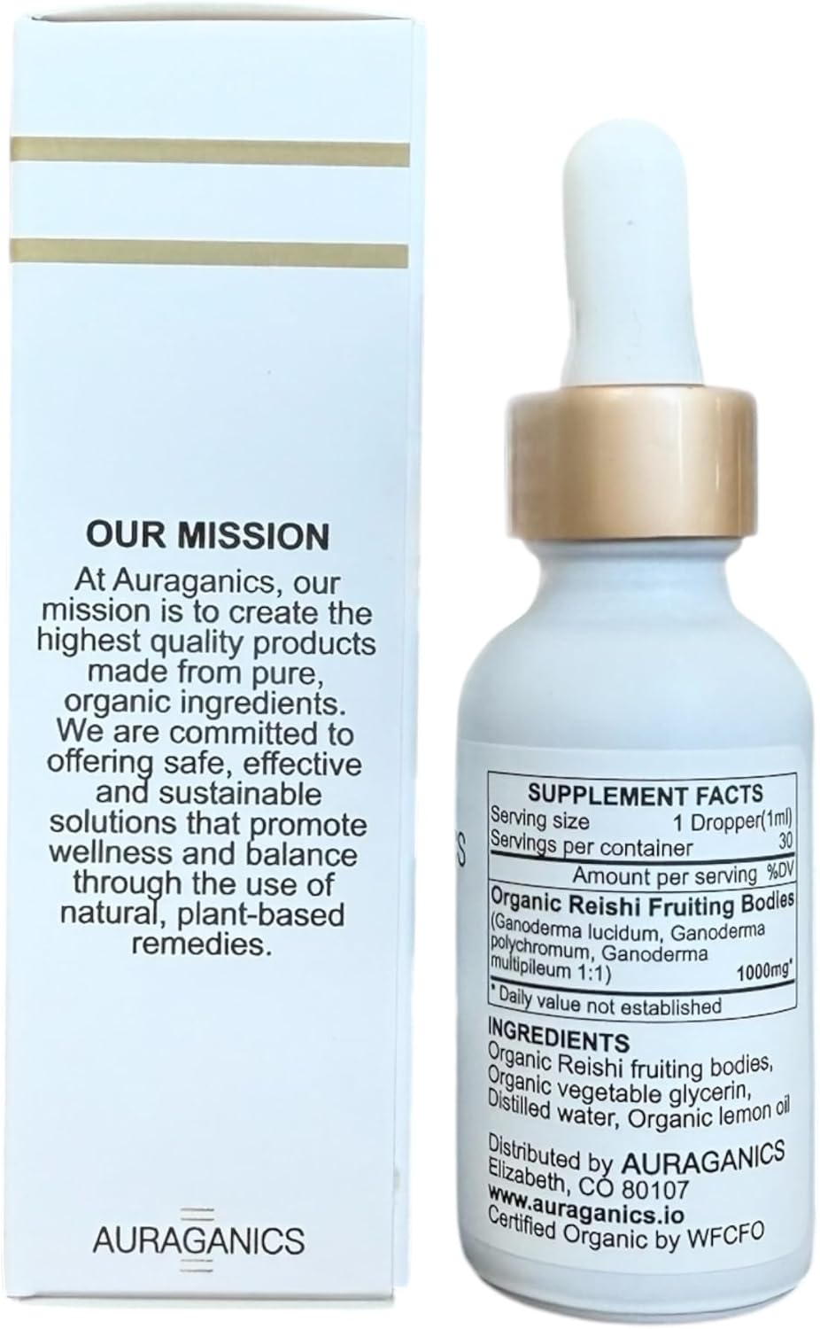 Certified Organic Reishi Mushroom Fruiting Body Tincture | Triple Extracted for Stress & Immunity | 1 Month Supply | Lemon Flavor | USA Grown