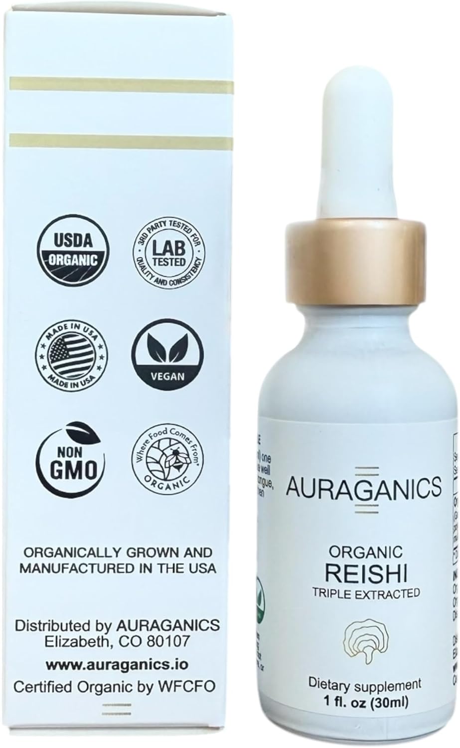 Certified Organic Reishi Mushroom Fruiting Body Tincture | Triple Extracted for Stress & Immunity | 1 Month Supply | Lemon Flavor | USA Grown
