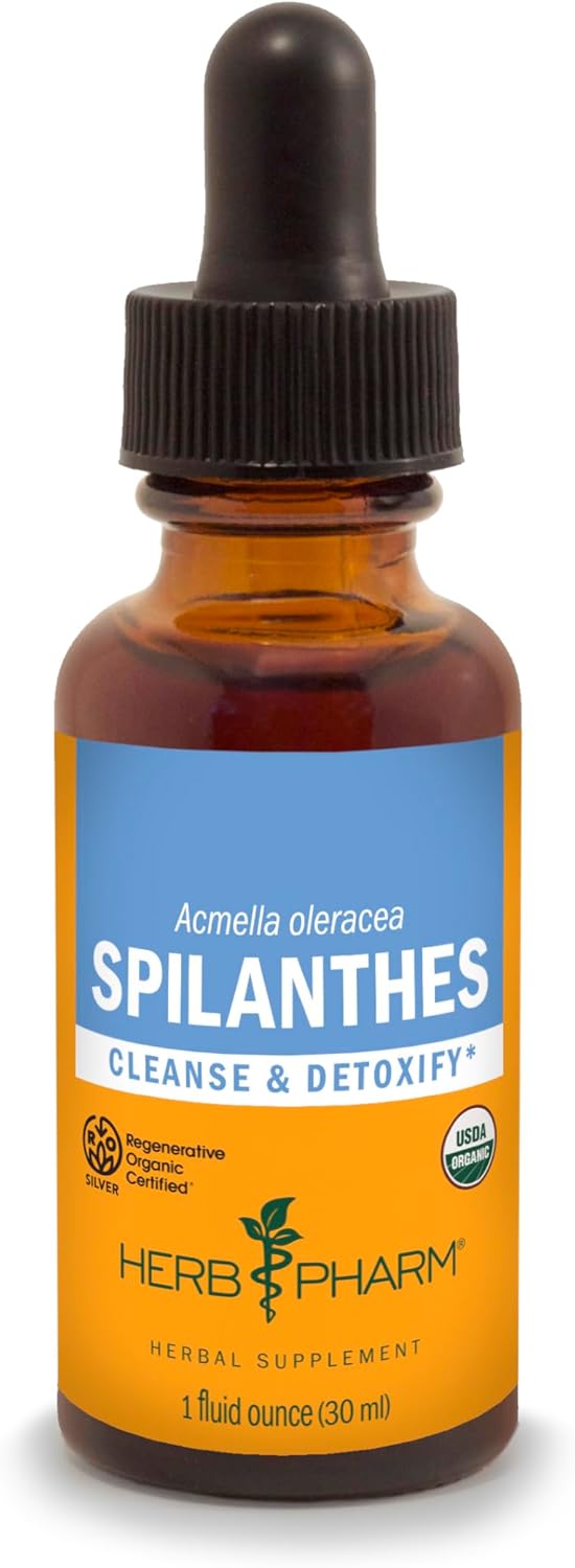 Certified Organic Spilanthes Liquid Extract for Cleansing and Detox - 1oz by Herb Pharm