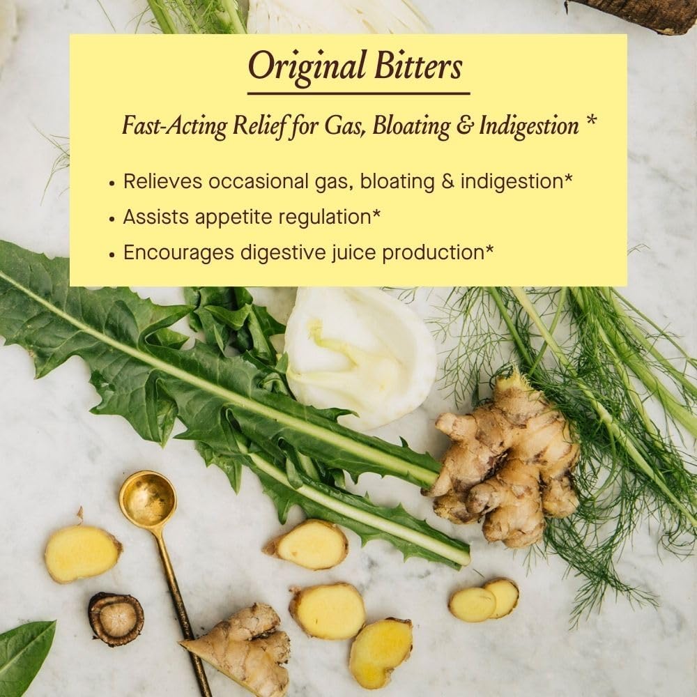 Certified Organic Urban Moonshine Original Bitters for Bloating Relief and Liver Support - Gentle Detox and Appetite Regulation - Digestive Herbal Supplement - 8 Fl Oz
