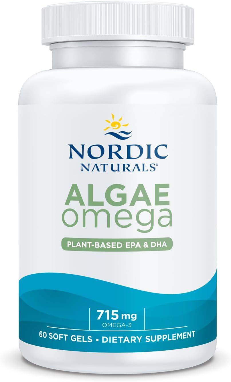 Certified Vegan Algae Omega-3 Soft Gels - 60 ct - 715 mg - Plant-Based EPA & DHA for Heart, Eye, Immune & Brain Health - Non-GMO - 30 Servings