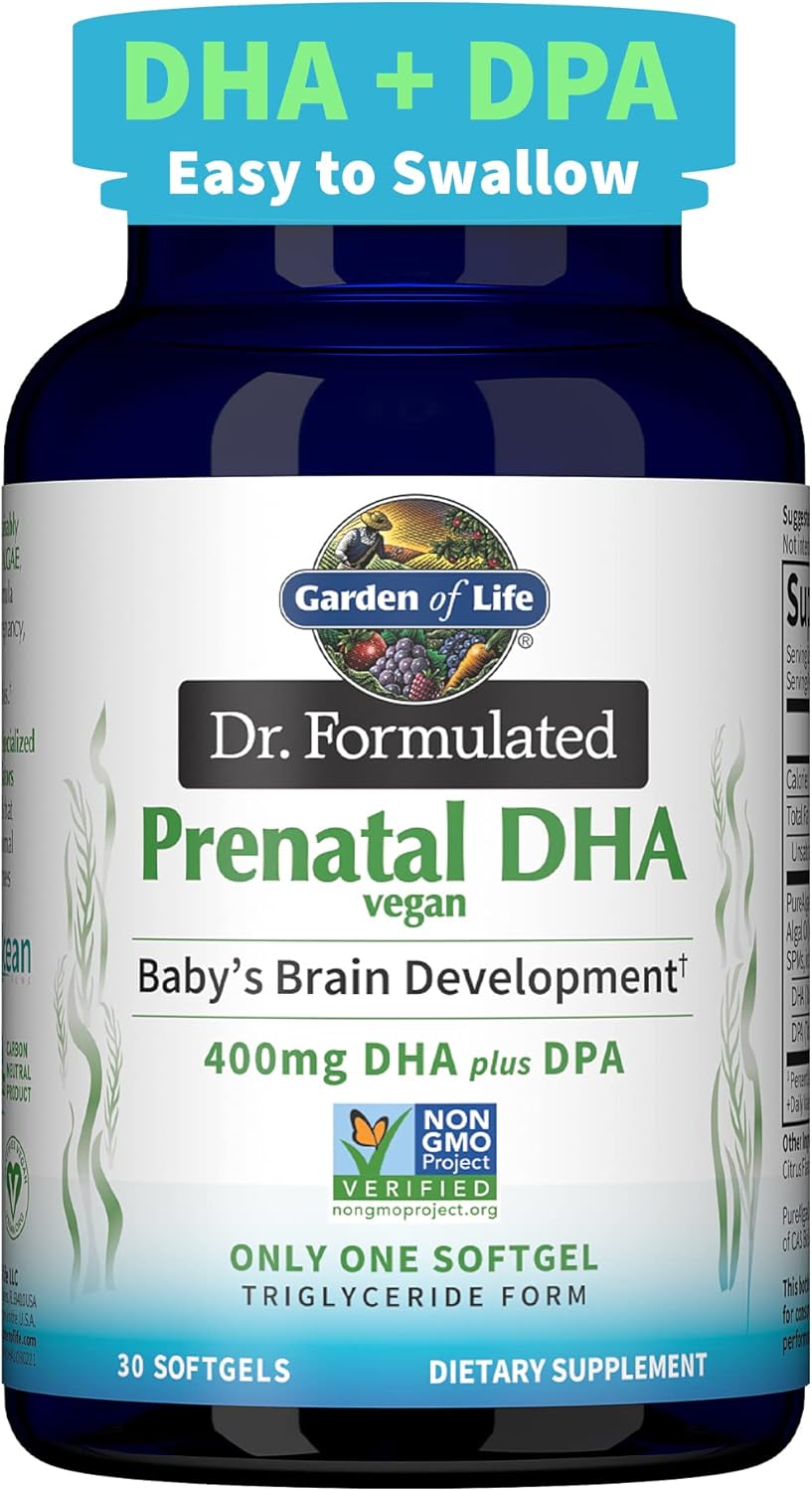 Certified Vegan Omega 3 Supplement with 400mg DHA + DPA from Algal Omega 3 - Non-GMO, Triglyceride Form, 30 Softgels