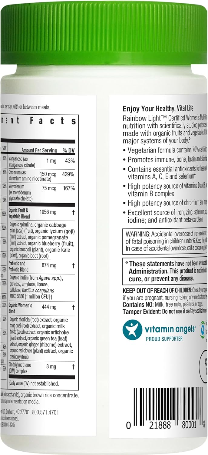Certified Women's Multivitamin Supplement - Rainbow Light, 120 Capsules