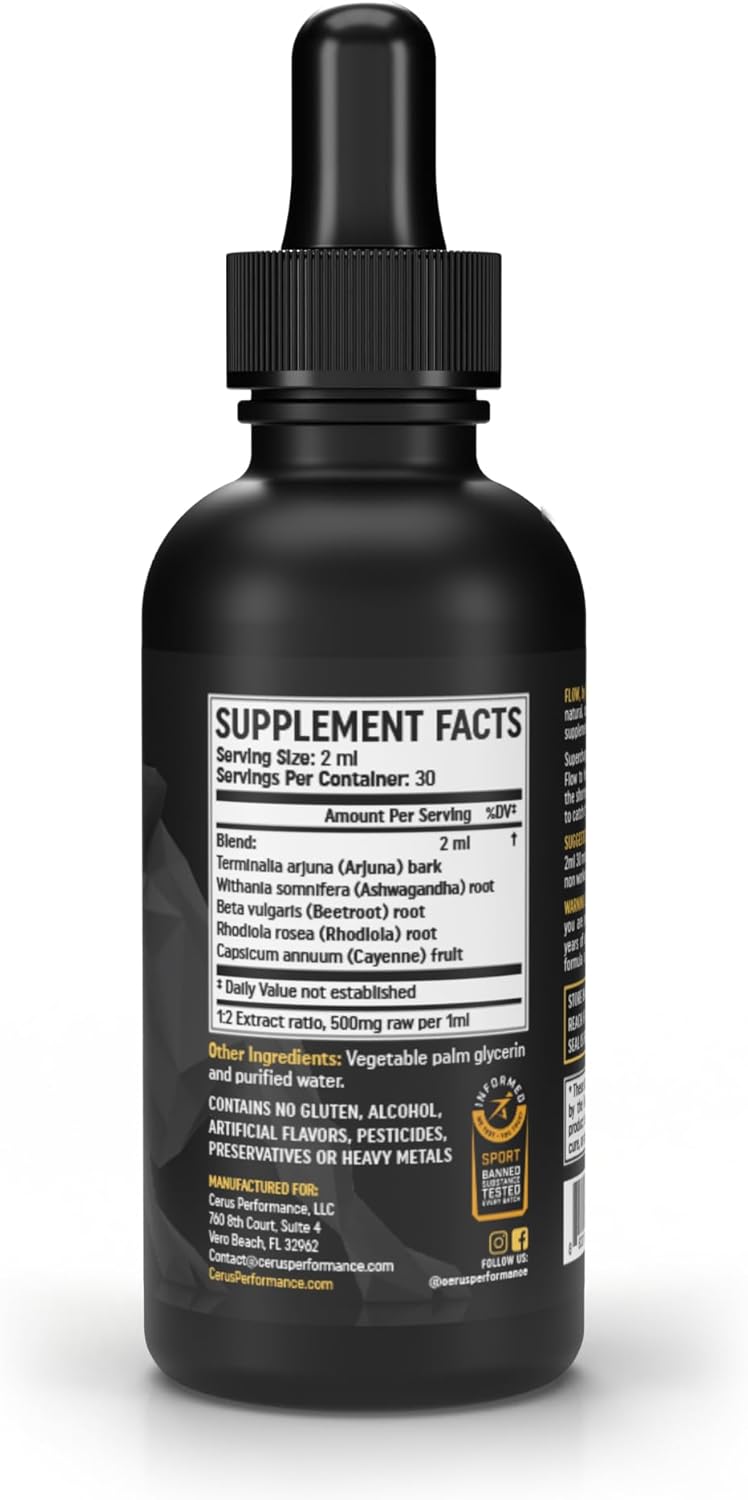 Cerus Performance Endurance Pre-Workout Supplement - Stimulant-Free Formula with Natural Herbs for Stamina and Heart Health - Vegan-Friendly - 2 Fl Oz